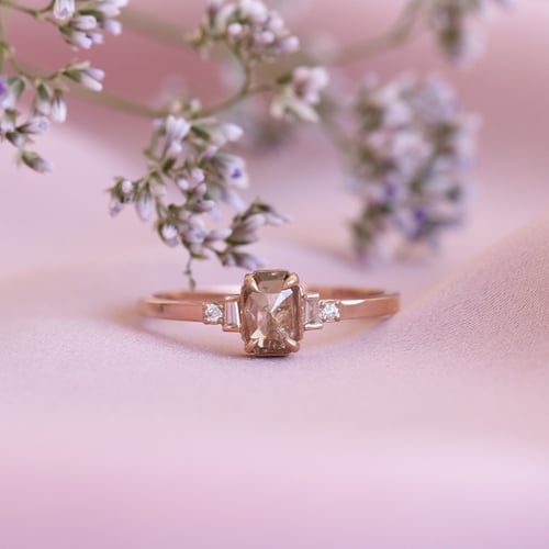 Ring mit Salt and Pepper Diamant und Seitendiamanten Cilla
