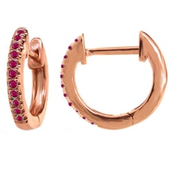 Elegante runde Ohrringe mit Rubinen Gomati