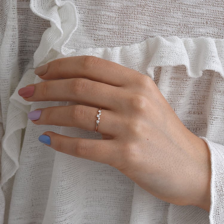 Goldener Verlobungsring mit Diamanten Blanka 67448