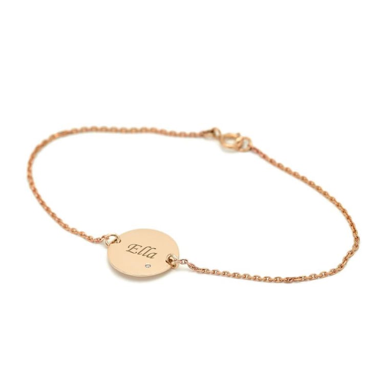 Goldarmband mit Diamanten und Gravur Shalek 81799