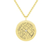 Goldener Anhänger mit Landkarte Ihrer Wahl Abhay