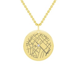 Goldener Anhänger mit Landkarte Ihrer Wahl Abhay