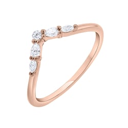 Ring in V-Form mit Diamanten Craig