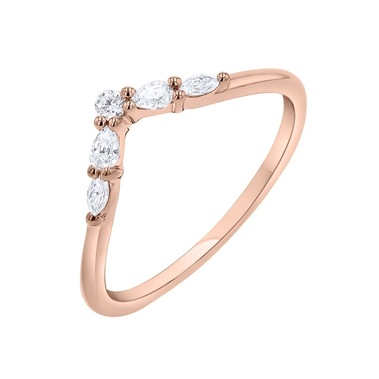 Ring in V-Form mit Diamanten Craig 141984