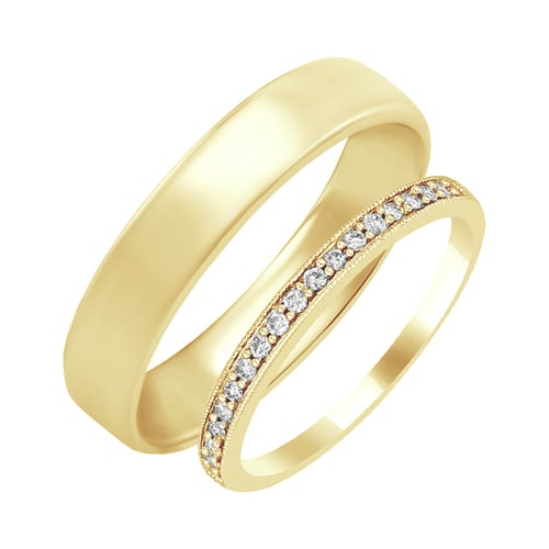 Eternity Ring mit Moissaniten und ein großer Komfortring Minke