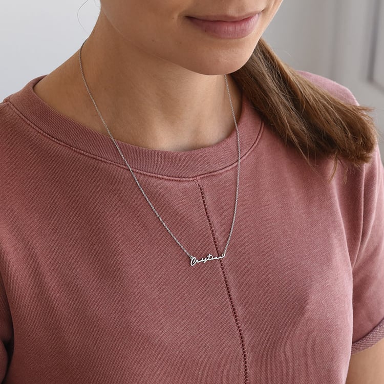 Goldene Namenskette mit Gravur Ihrer Wahl Amael 67507