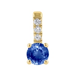 Silberne romantische Anhänger mit blauem Saphir und Lab Grown Diamanten Dai