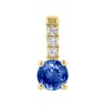Romantischer Anhänger mit blauem Saphir und Lab Grown Diamanten Dai