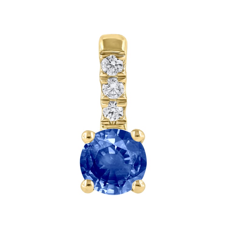 Romantischer Anhänger mit blauem Saphir und Lab Grown Diamanten Dai