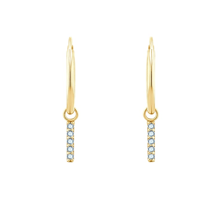 Goldene Hängeohrringe mit blauen Topasen Elaine 123956