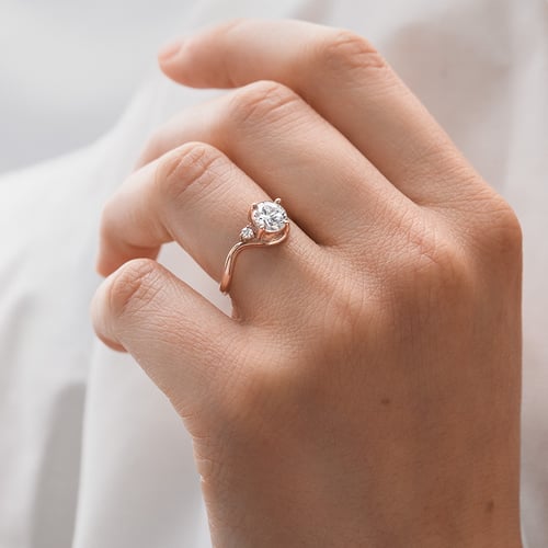 Verlobungsring in Wellenform mit Lab Grown Diamant Debora