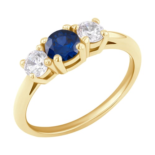 Verlobungsring mit Saphir und Diamanten Clark
