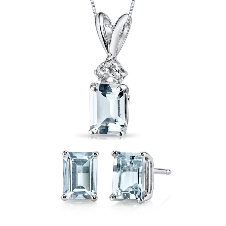 Schmuckset mit Aquamarinen