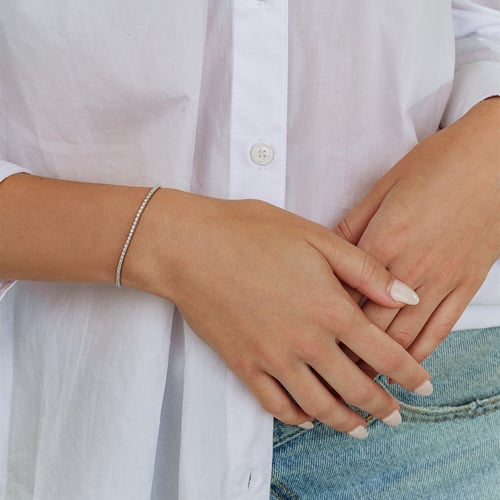 Goldenes Tennisarmband mit Lab Grown Diamanten Ema