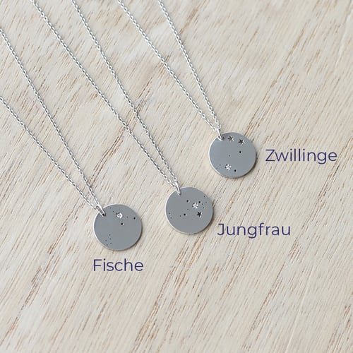 Silberner Anhänger mit Sternbild und Diamant Nyala