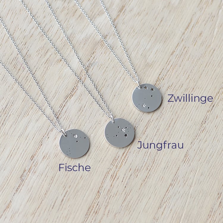 Silberner Anhänger mit Sternbild und Diamant Nyala 114547