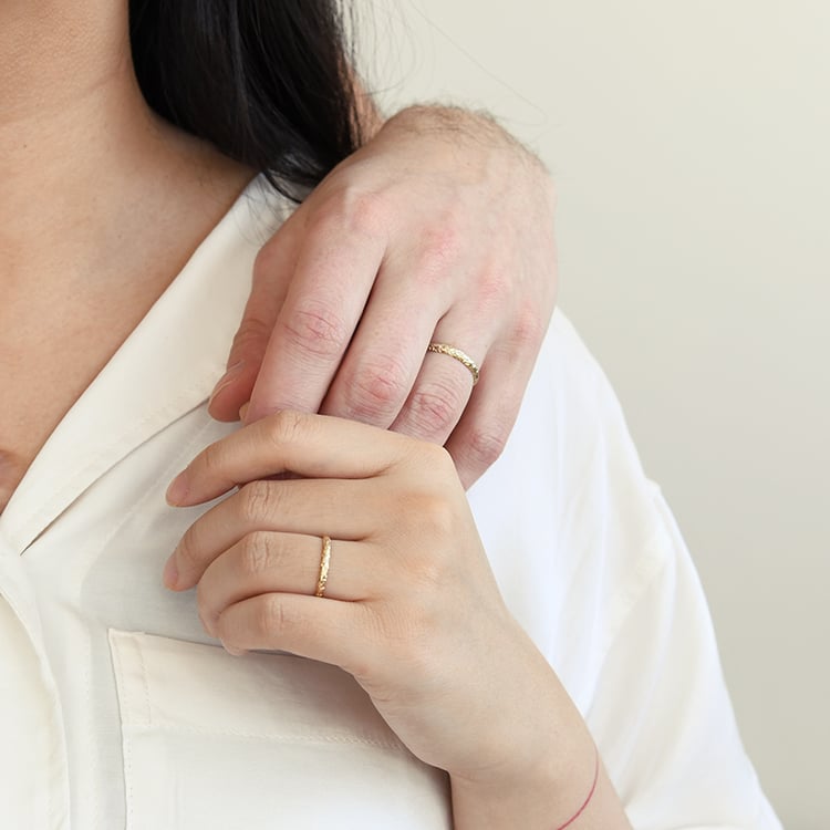 Eheringe mit der Gravur von Sternen Alix 118334