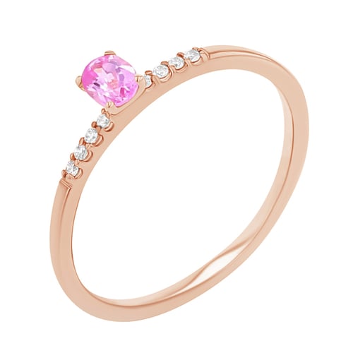 Verlobungsring mit rosa Saphir und Diamanten Terry