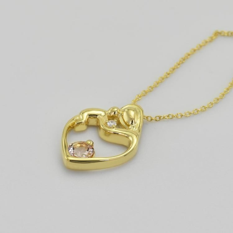 Anhänger Mutter und Kind mit Morganit und Diamant Ella 43666