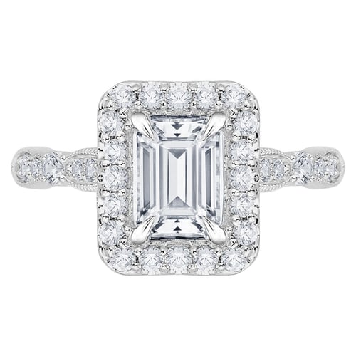 Verlobungsring mit Diamanten im Smaragdschliff Bina