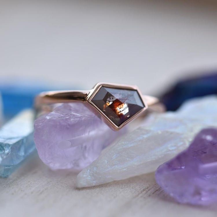 Ring mit Braun Salt and Pepper Diamant Hanname 44202