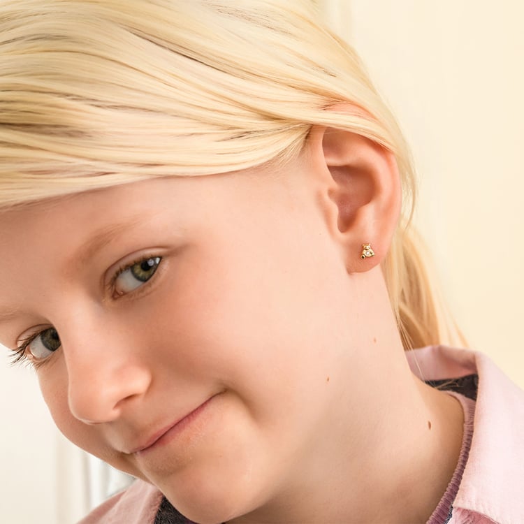 Goldene Kinder-Ohrringe mit Bärenmotiv Bear 164341