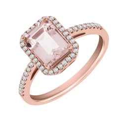 Goldener Verlobungsring mit Morganit und Diamanten Winki