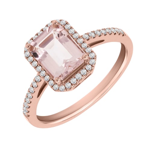 Goldener Verlobungsring mit Morganit und Diamanten Winki
