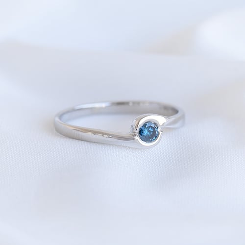 Verlobungsring mit blauem Diamant Zanzo