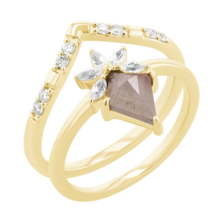 Set mit Salt and Pepper Diamanten und Moissaniten Leony 125887