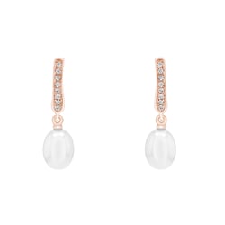 Perlenohrringe mit Diamanten Aashiny