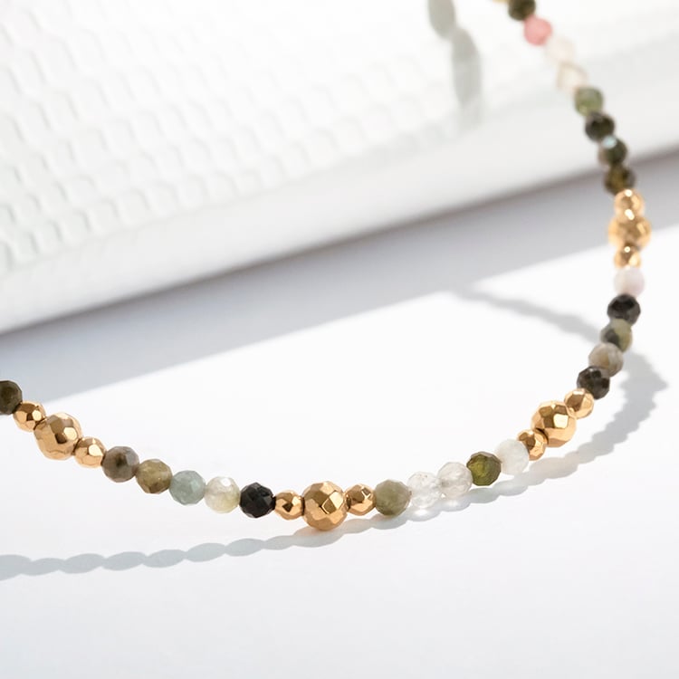 Vergoldetes Armband aus Silber mit Turmalin-Perlen Aubry 115679