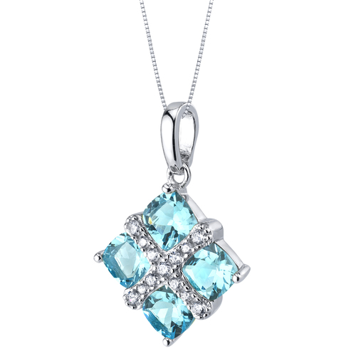 Silberne Halskette mit Topasen