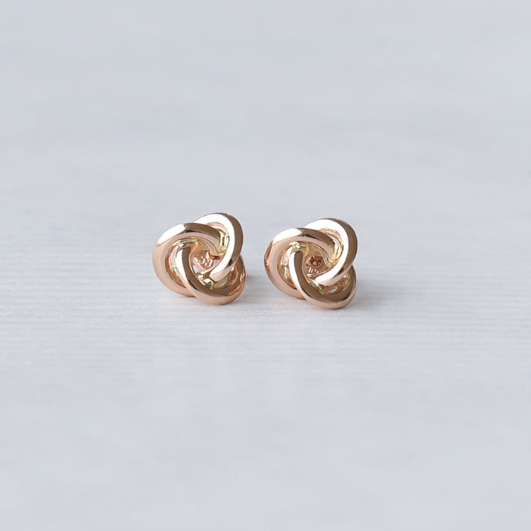 Goldene Ohrringe in Knotenform Tenzan 72765