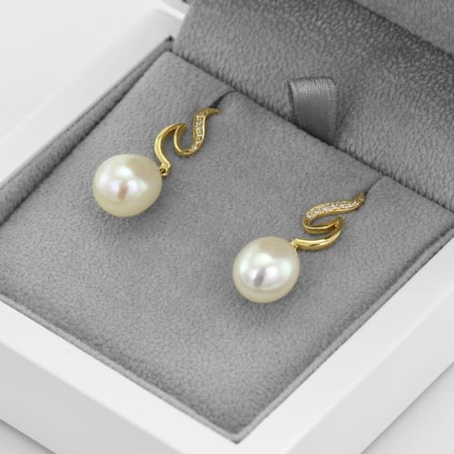 Ohrringe mit Perlen und Diamanten Gadin
