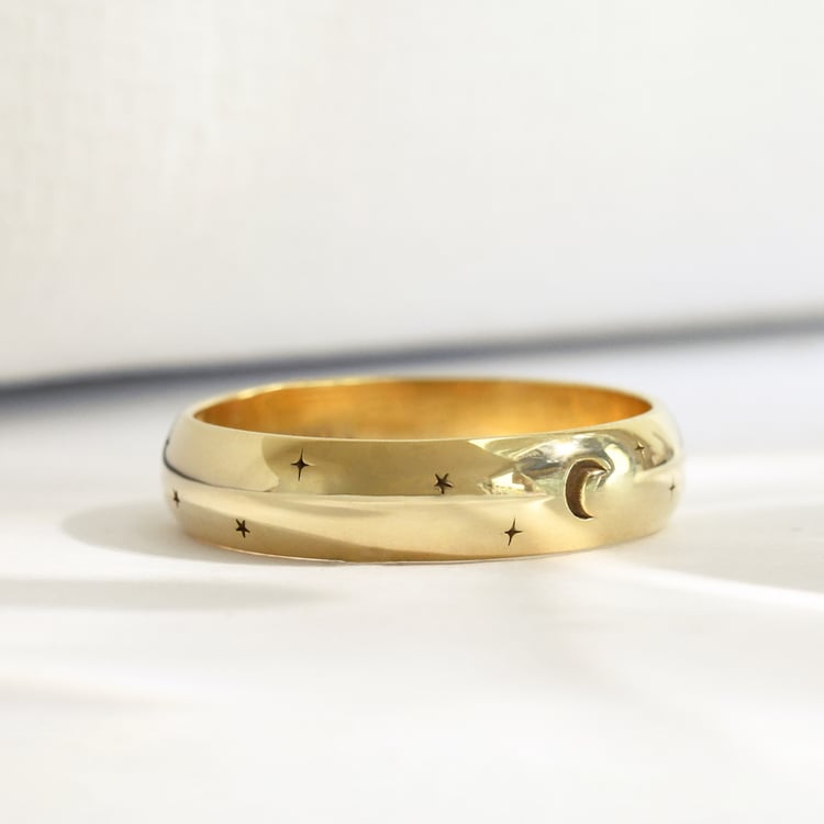 Eheringe mit der Gravur von Mond und Sternen Furilla 118163