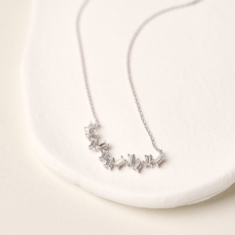 Moderne Goldene Halskette mit natürlichen Baguette-Diamanten Parvati 165424