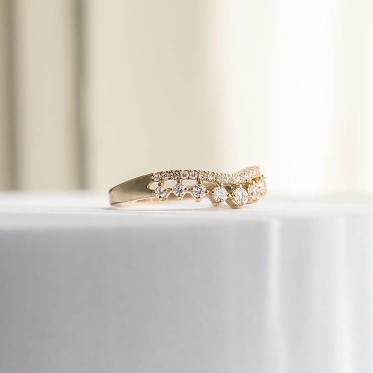 Doppelter Ring mit Lab Grown Diamanten Hebe 144857