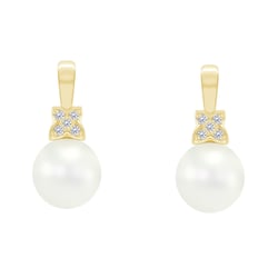 Elegante Perlenohrringe mit Diamanten Barbary