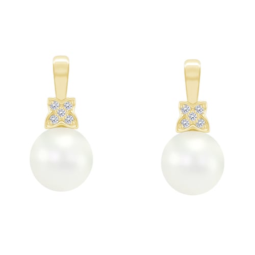 Elegante Perlenohrringe mit Diamanten Barbary