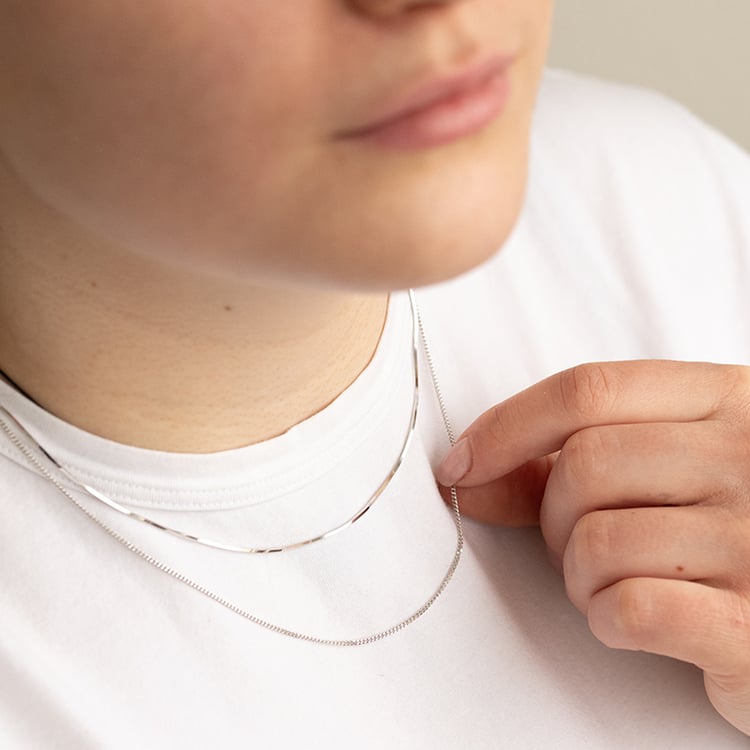 Snake Kette 45 cm 585er in Weißgold 135378