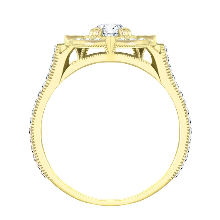 Verlobungsring im Vintage-Stil aus Gold mit Diamanten Lomenie 35772