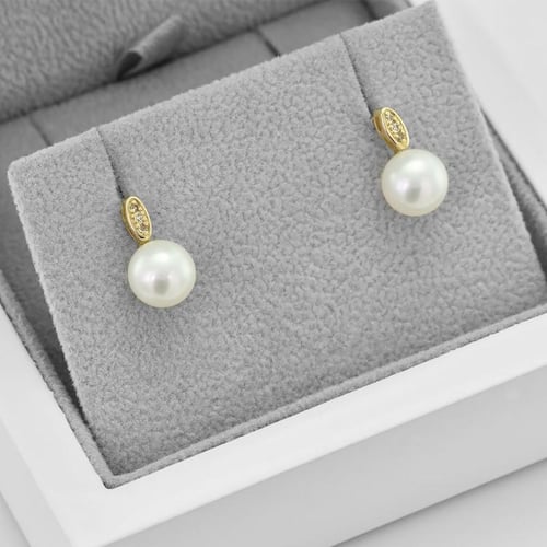 Romantische Silbernes Schmuckset mit Perlen und Diamanten Glaume