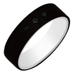 Flacher Ring aus Carbon und Gold mit schwarzen Diamanten Walker