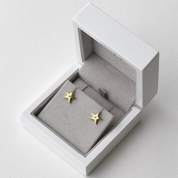 Silberne Sterne als Ohrring mit blauen Diamanten Jessamy 73058