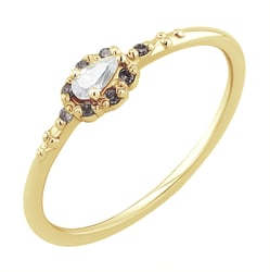 Ring mit Moissanit und Salt and Pepper Diamanten Kaylyn