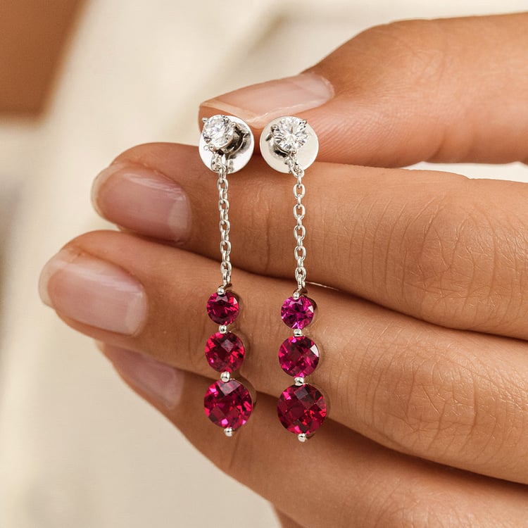 Silberne Ohrringe mit Rubinen Vasia 162685