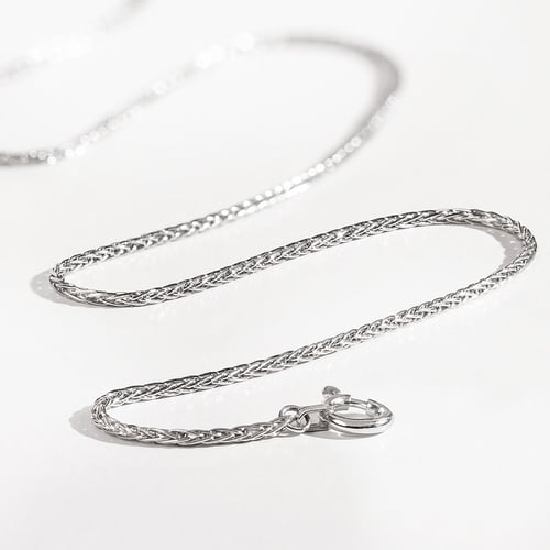 Platin Spiga-Kette 45 cm mit der Breite 1 mm
