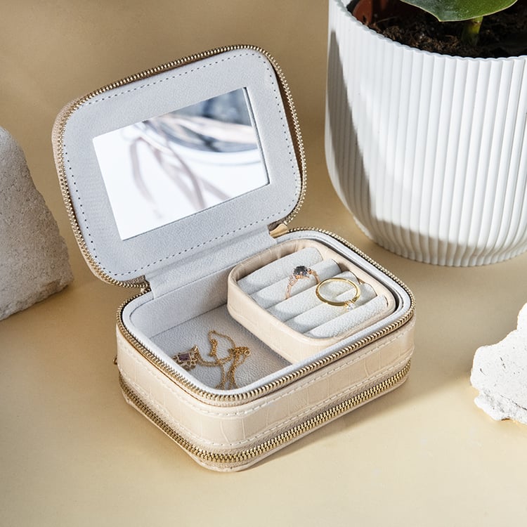 Beigefarbene Reise-Schmuckschatulle Venice 113164