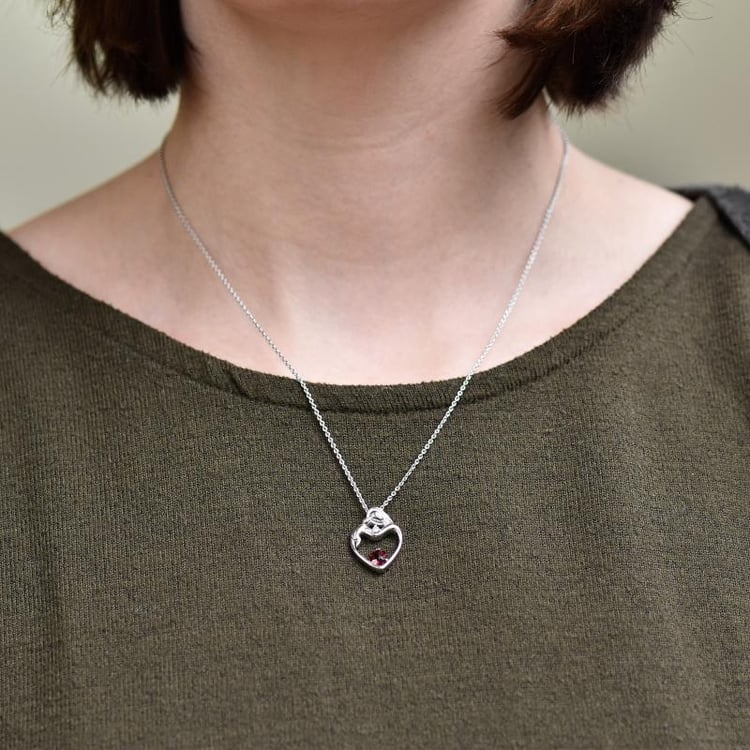 Anhänger Mutter und Kind mit Granat und Diamanten Ella 27073